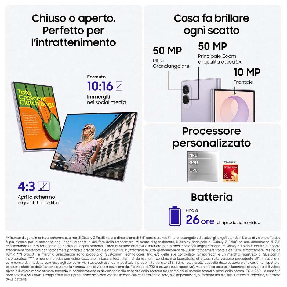 Samsung Galaxy Z Fold8 256GB 12GB Lavanda ```